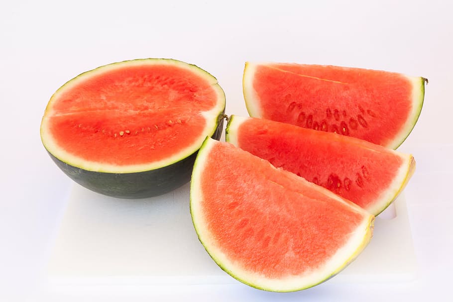 sliced red watermelons, watermelon, melon, juicy, fruit, food, delicious, eat, healthy, pulp