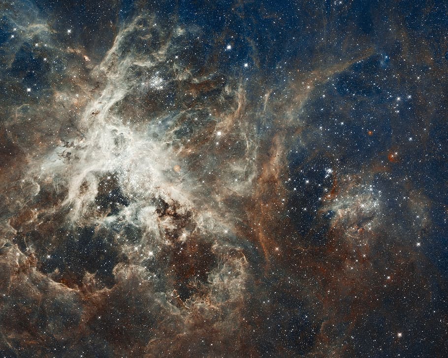 lukisan galaksi, galaksi, bintang, tarantula nebula, 30 doradus, ngc 2070, awan magellan kecil, emisi nebula, alam semesta, ruang