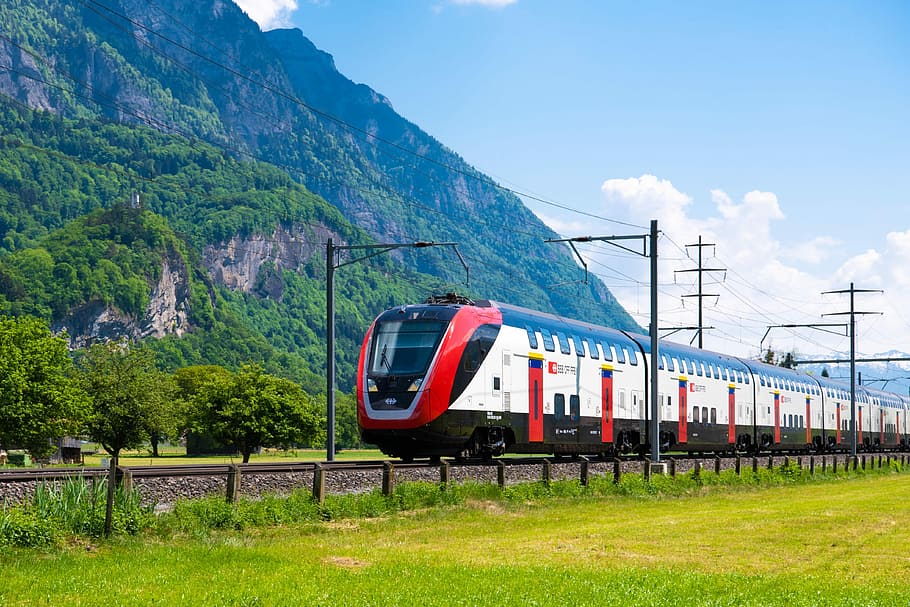 tren de pasajeros, sbb, tren, ferrocarriles federales suizos, locomotora, ferrocarril, interurbano, bombardero, doppelstockzug, db