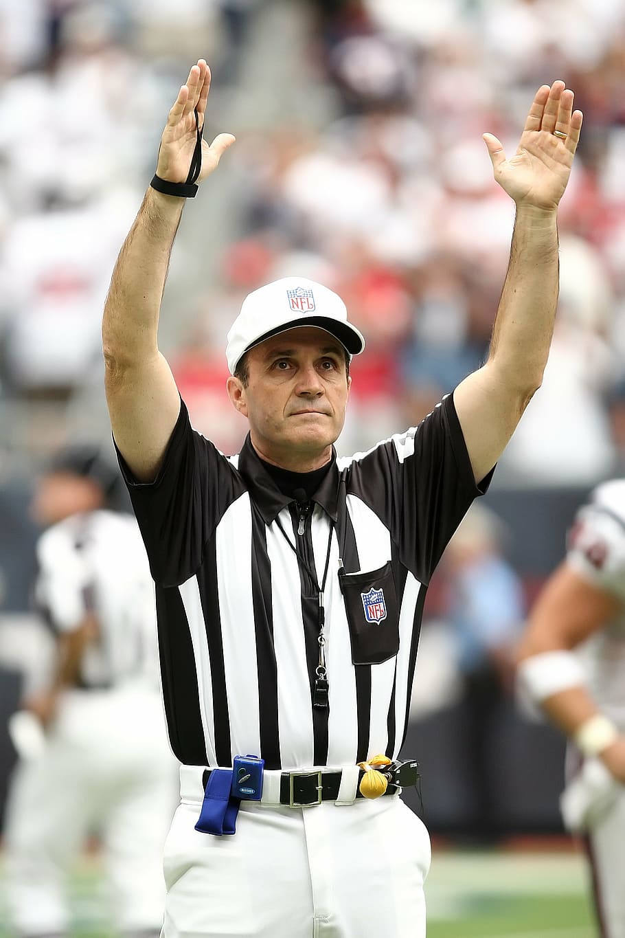 referee, raising, hand, professional football, touchdown, official, score, nfl, game, sport