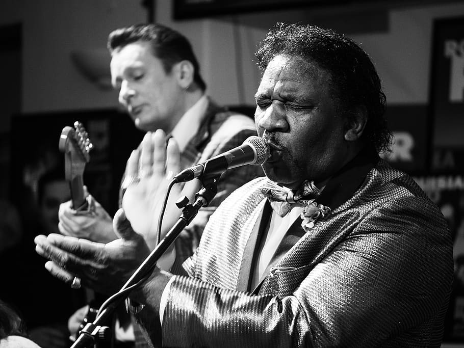 mud morganfield, blues singer, blues, music, band, microphone, guitar, black, famous, performer
