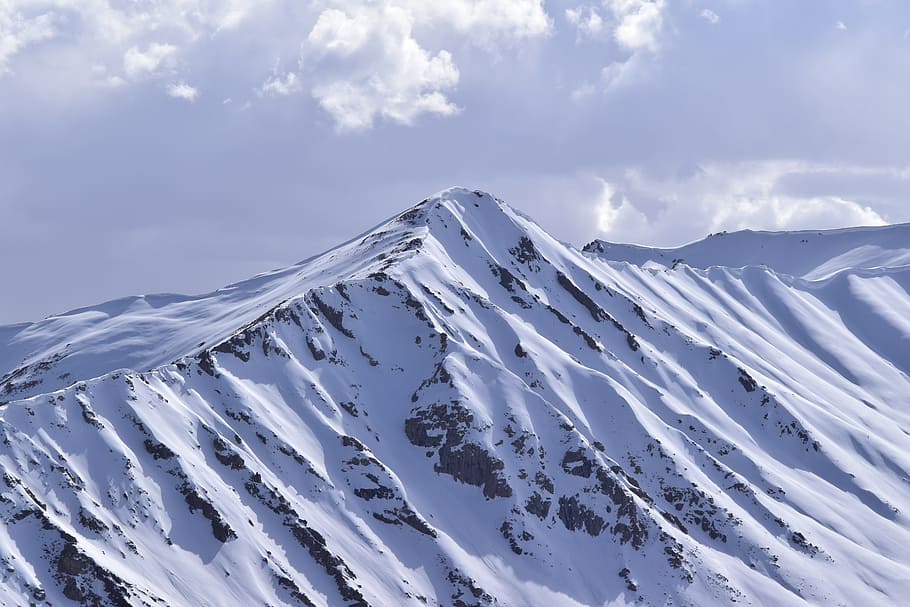 mountains, snow, leh, ladakh mountain range, ice, morning, glaciers, clouds, kashmir, india
