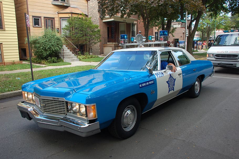 chicago, police, impala, 1974, chevy, chevrolet, mode of transportation, motor vehicle, transportation, car