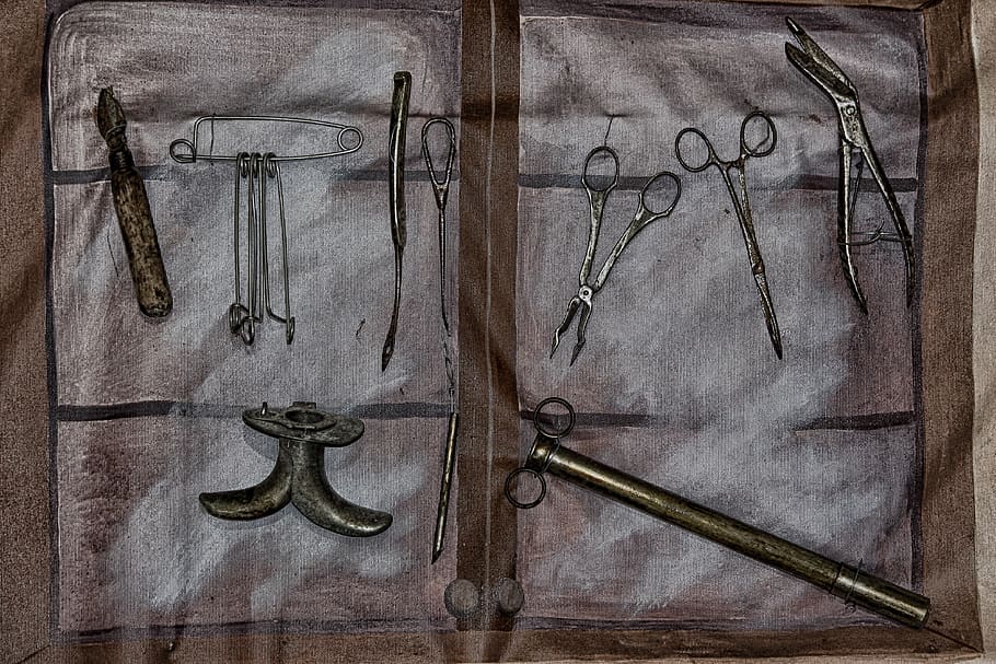 tools, old, urbex, torture, tool, artisan, vintage, work, metal, crafts