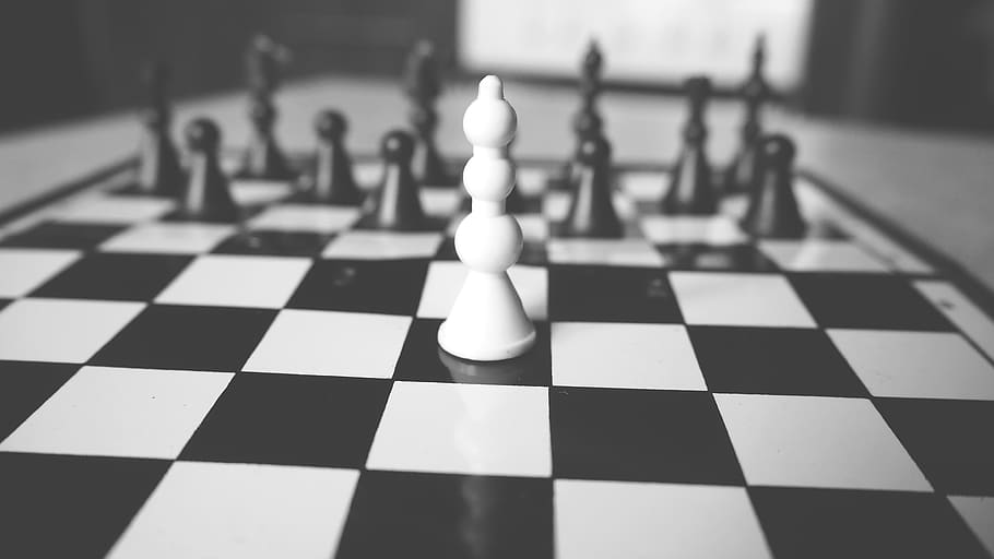 black and white, board, chess, game, sport, checkered, chessboard, intelligence, challenge, battle