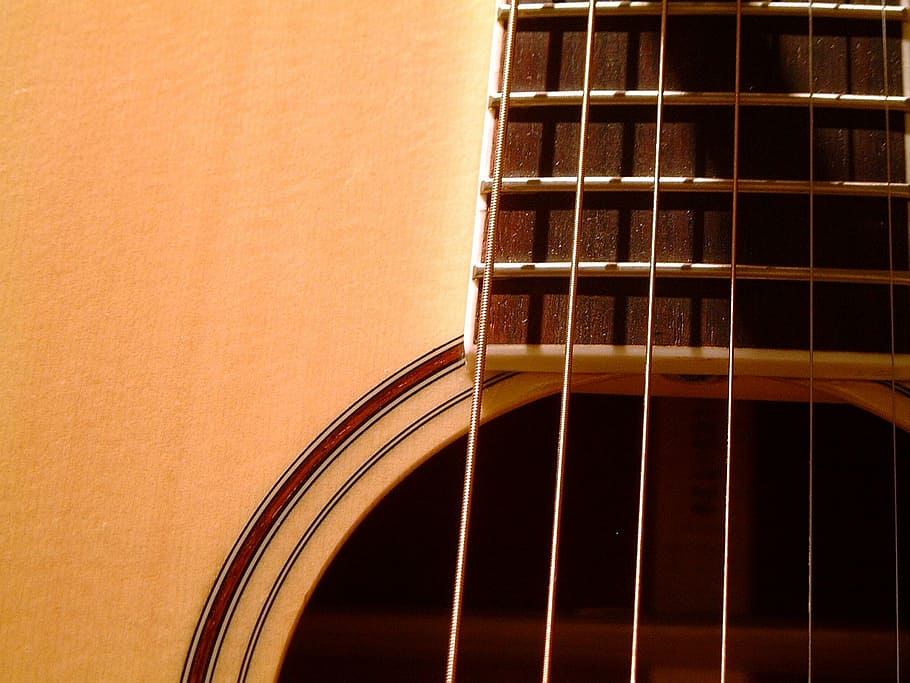close-up photography, beige, guitar, acoustic, music, musical instrument, sound, strings, string instrument, musical equipment