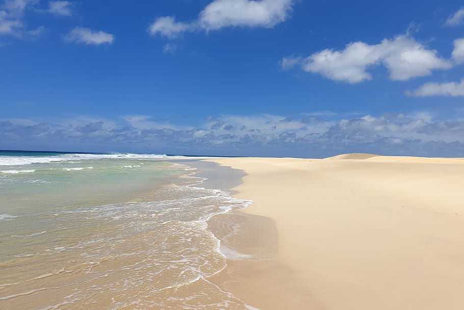 playa, mar, arena, vacaciones, naturaleza, cabo verde, áfrica, relajación, cielo, agua