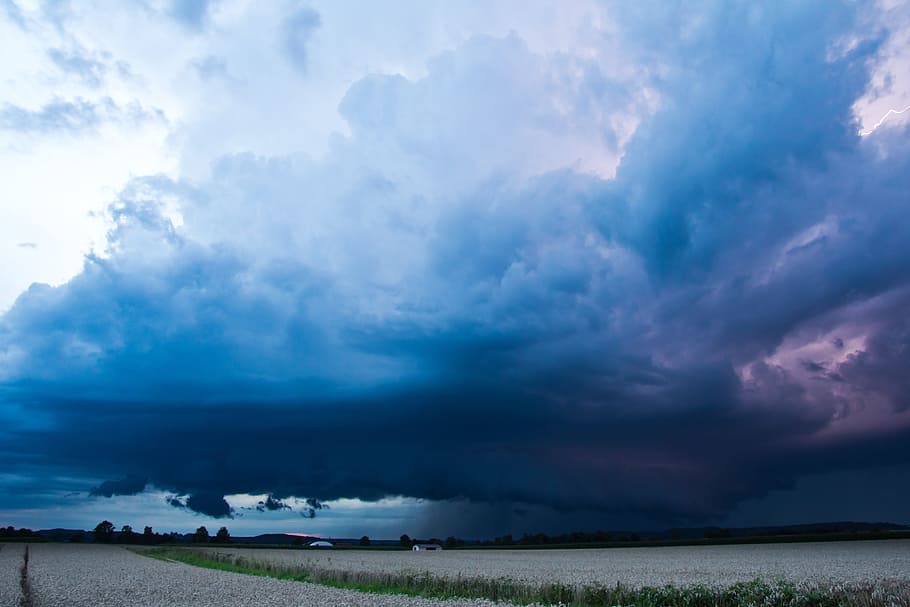 cumulonimbus, storm hunting, meteorology, thunderstorm, storm, super cell, blue hour, thundercloud, atmosphere, a thunderstorm cell