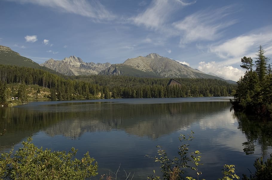 lake, mountains, mountain lake, nature, water, landscape, sky, summer, blue, forest