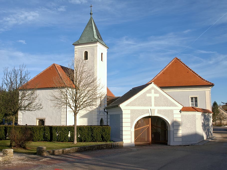 seitenstetten, friedhofskapelle, hl veit, chapel, cemetary, church, religious, building, entrance, door