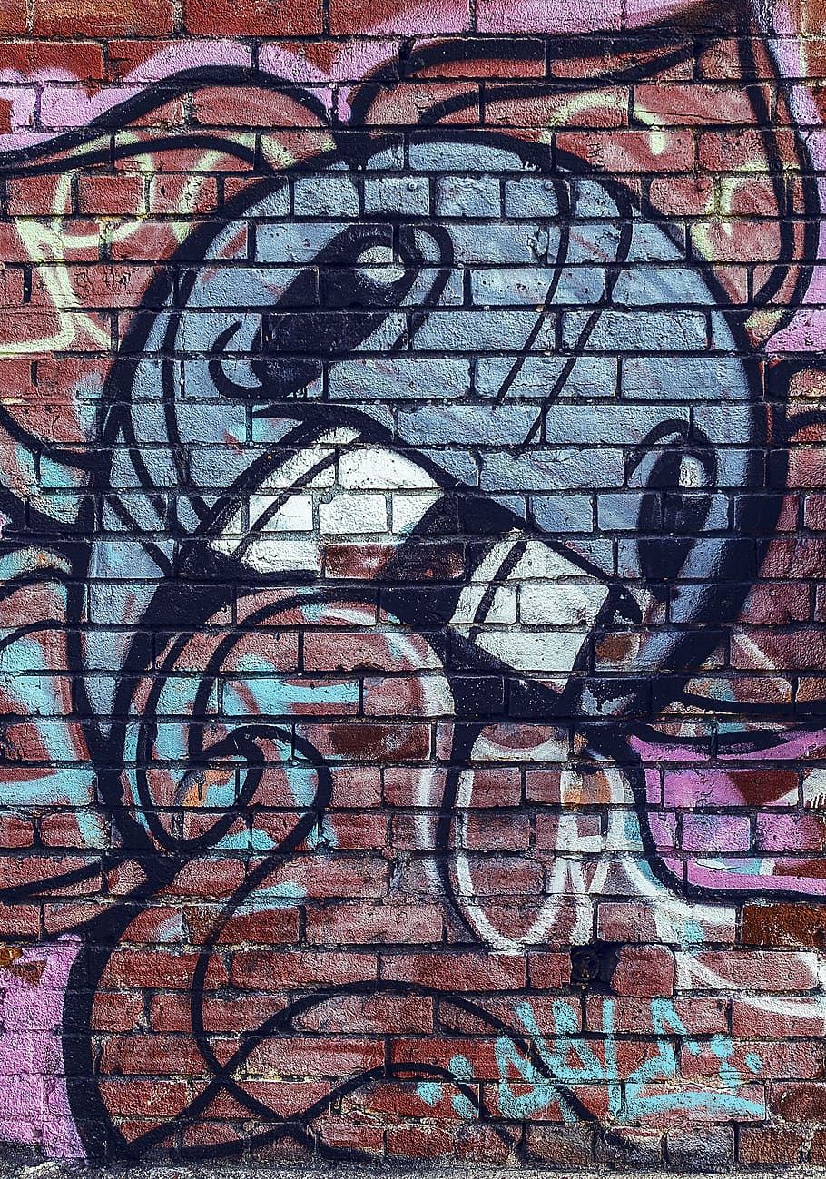 graffiti wall, graffiti art, grunge, brick wall, brick texture, street art, artistic, painted, spray paint, art