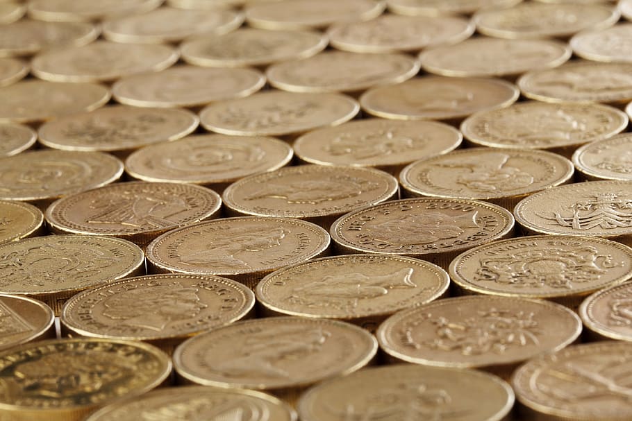 lote de monedas redondas de color plateado, fondo, británico, presupuesto, negocios, efectivo, cambio, moneda, monedas, finanzas