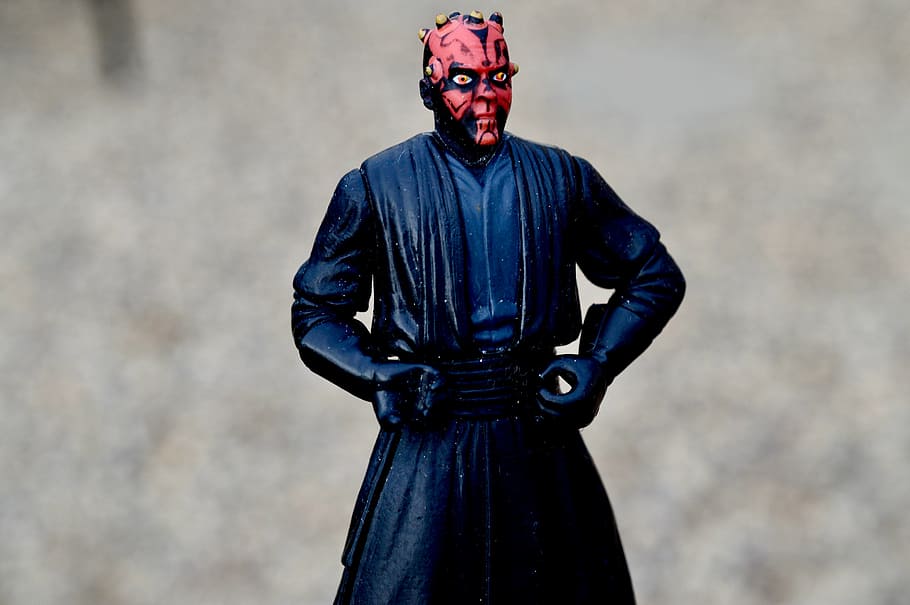 star wars, darth maul, villain, action figure, toy, movie, film, men, people, one person