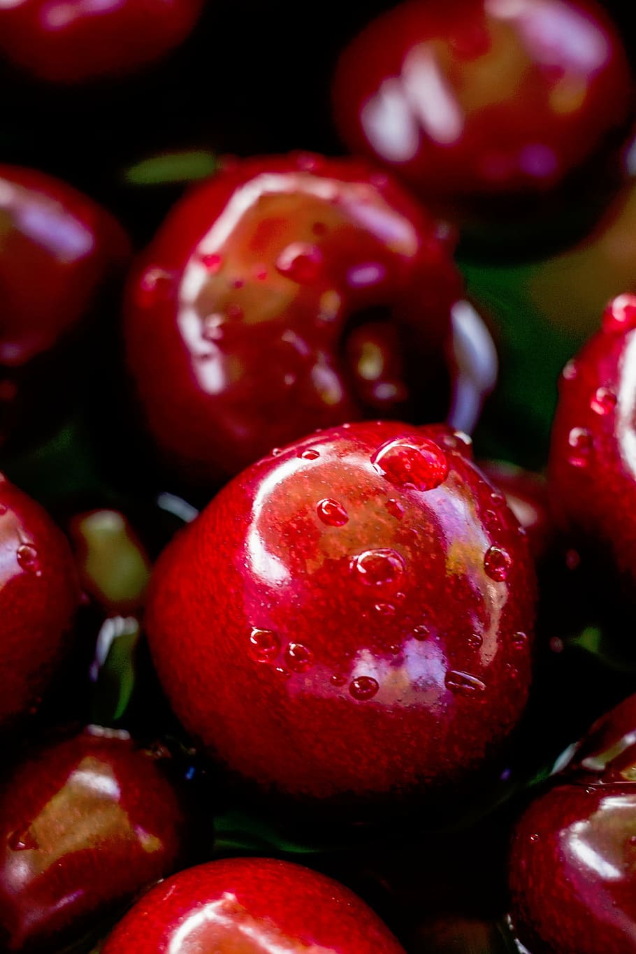 seletiva, fotografia de foco, vermelho, fruta, natureza, frutas, maçãs, água, limpar, molho