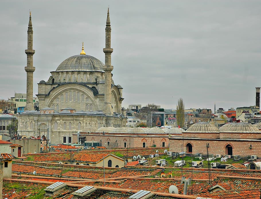 Estambul, mezquita, gran bazar, paisaje urbano, Turquía, arquitectura, exterior del edificio, estructura construida, edificio, religión