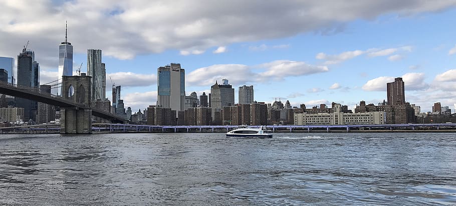 new york city, manhattan, hudson river, architecture, skyline, skyscrapers, nyc, cityscape, buildings, downtown