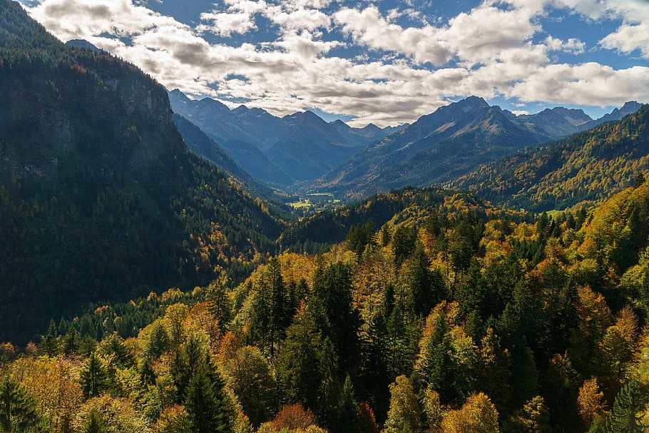 Oberstdorf, Heini Klopfer Ski Flying Hill, Stillachtal, Allgäu, alpino, montañas, paisaje, senderismo, naturaleza, cielo