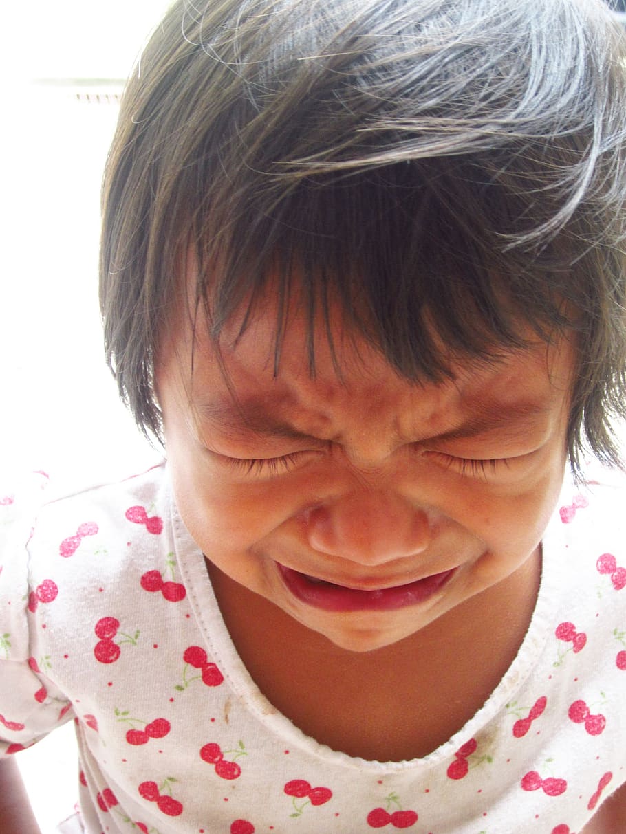 crying, sorry to hear that, angry, child, childhood, headshot, portrait, cute, front view, real people