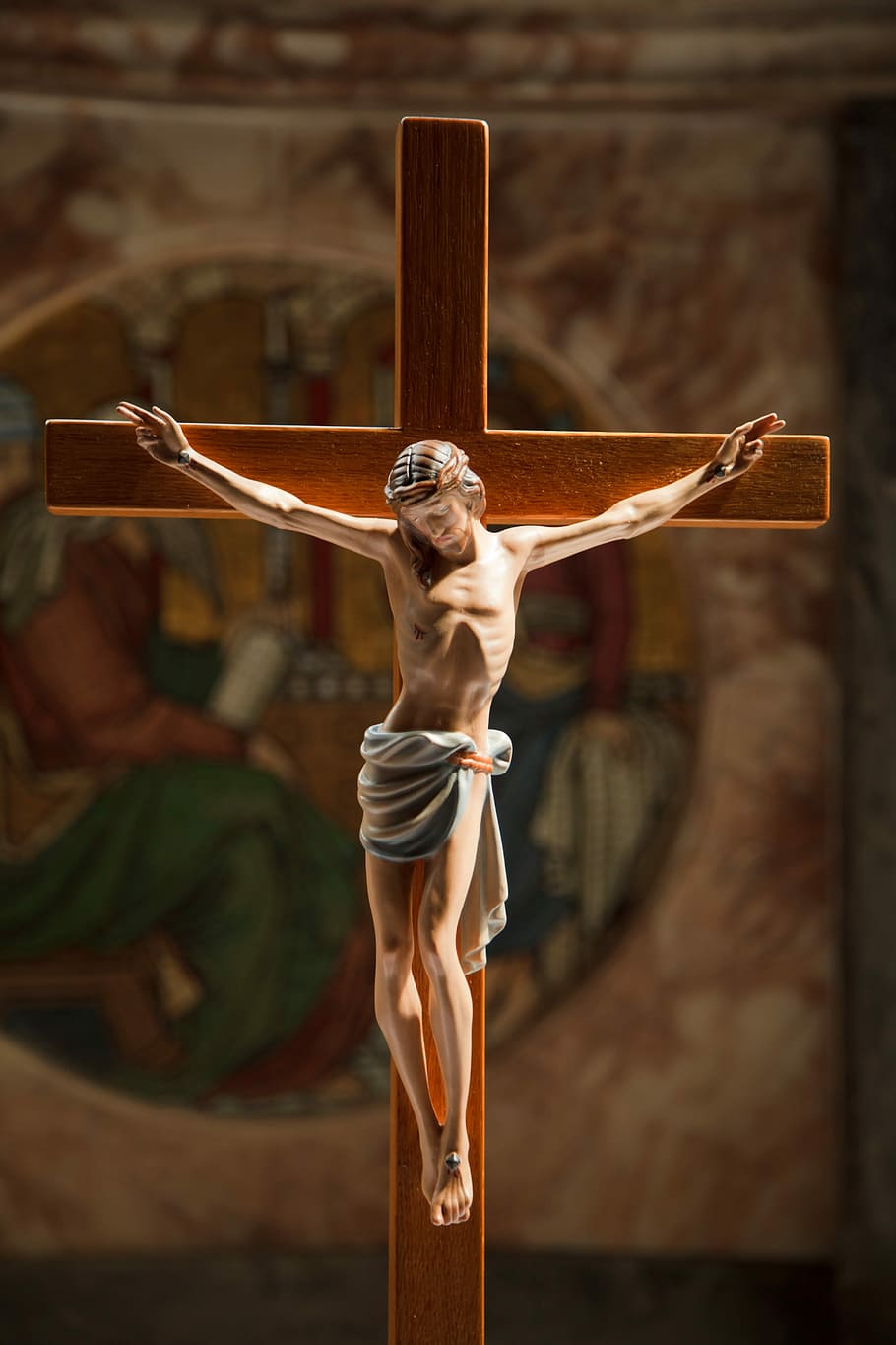 crucifix decor, ray, light, inside, room, Crucifix, decor, ray of light, catholic, christ