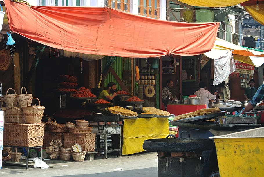 india, village, kashmir, indian market, market, retail, market stall, for sale, choice, variation