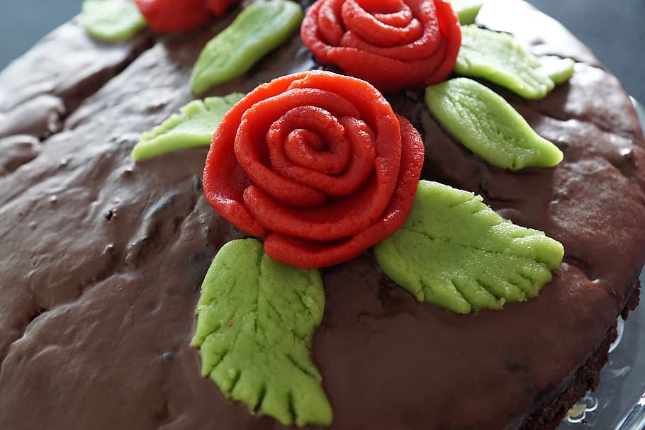cake, delicious, roses, decoration, eat, chocolate, flower, sweet, festival, party