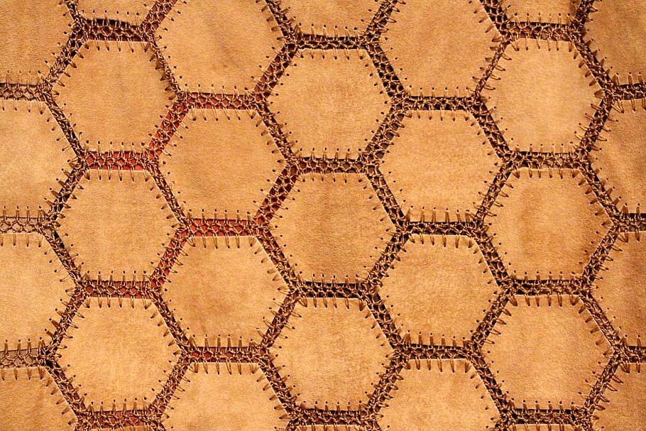 suede, fabric, hexagon, tan, soft, pattern, sew, six, honeycomb, backgrounds