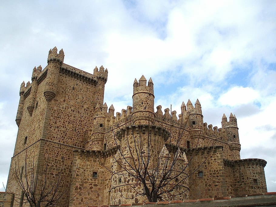 Castle, Guadamur, Toledo, castle guadamur, battlement, abad pertengahan, sejarah, langit, awan - langit, arsitektur