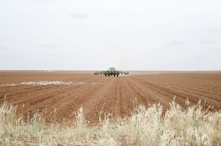 Tractor, New Mexico, Texas, Cotton, farmer, agriculture, plow, rural, land, field
