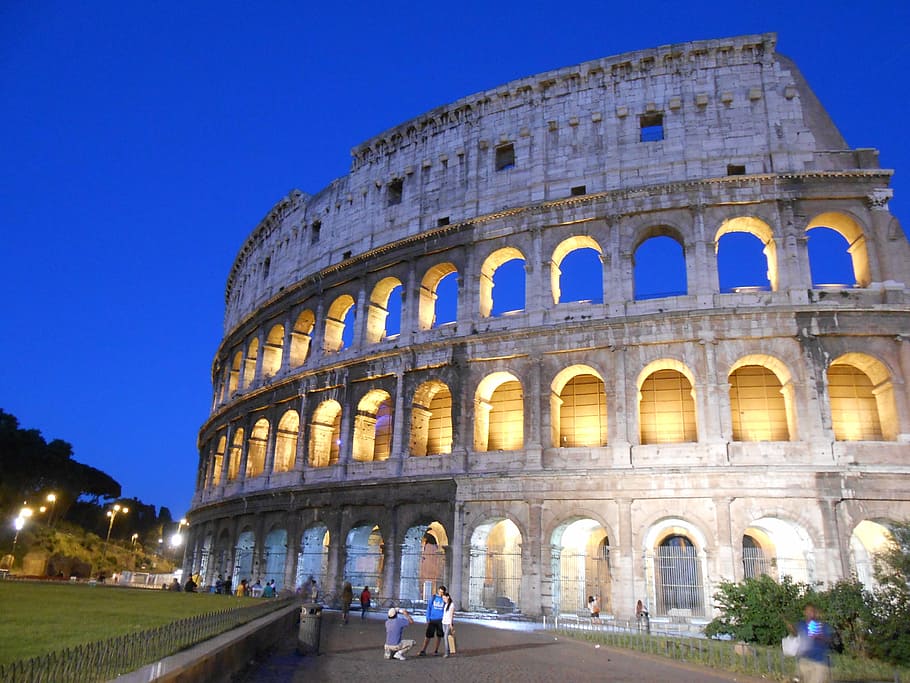 colosseum, rome, colosseum, rome, night view, arch, history, travel destinations, architecture, the past, tourism