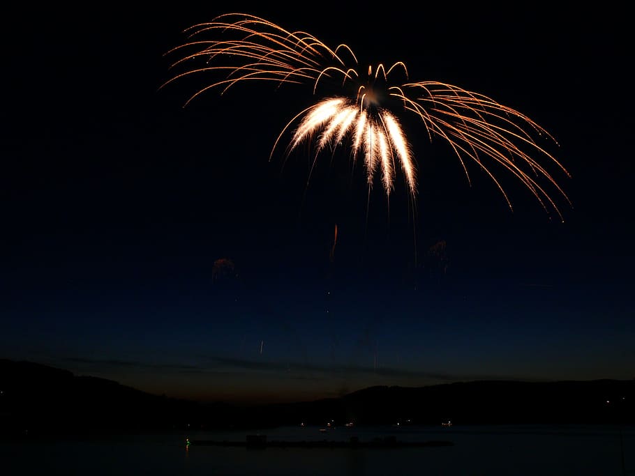 fireworks, night time, sparklers, bank, celebration, light, flame, spark, pyrotechnics, shine