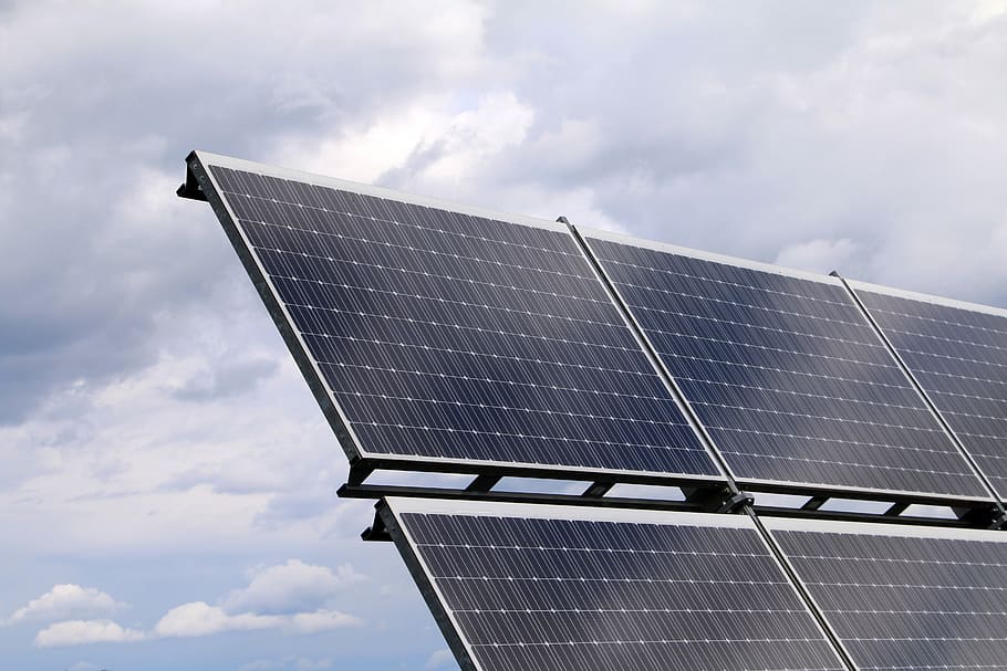 panel surya biru, fotovoltaik, energi, arus, energi surya, sel surya, surya, energi alternatif, revolusi energi, listrik ramah lingkungan