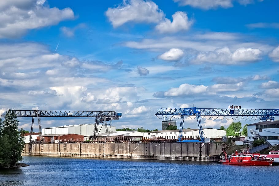 Port, Cranes, Inner Harbour, harbour cranes, crane, harbour crane, water, industry, envelope, port handling