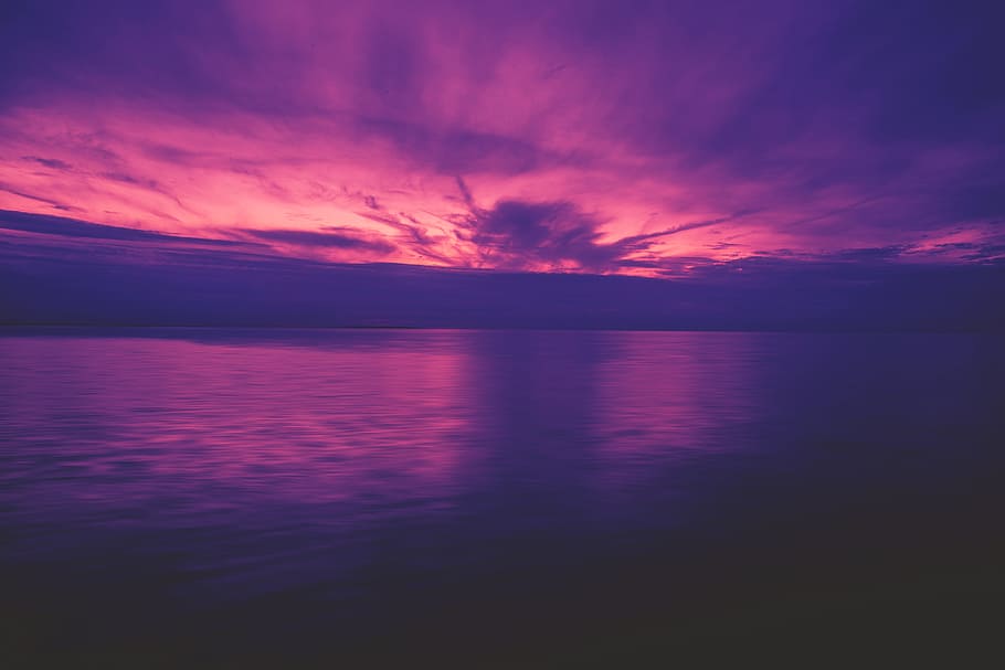 océano puesta del sol, vibrante, colores, océano, puesta del sol, naturaleza, costa, natural, verano, mar
