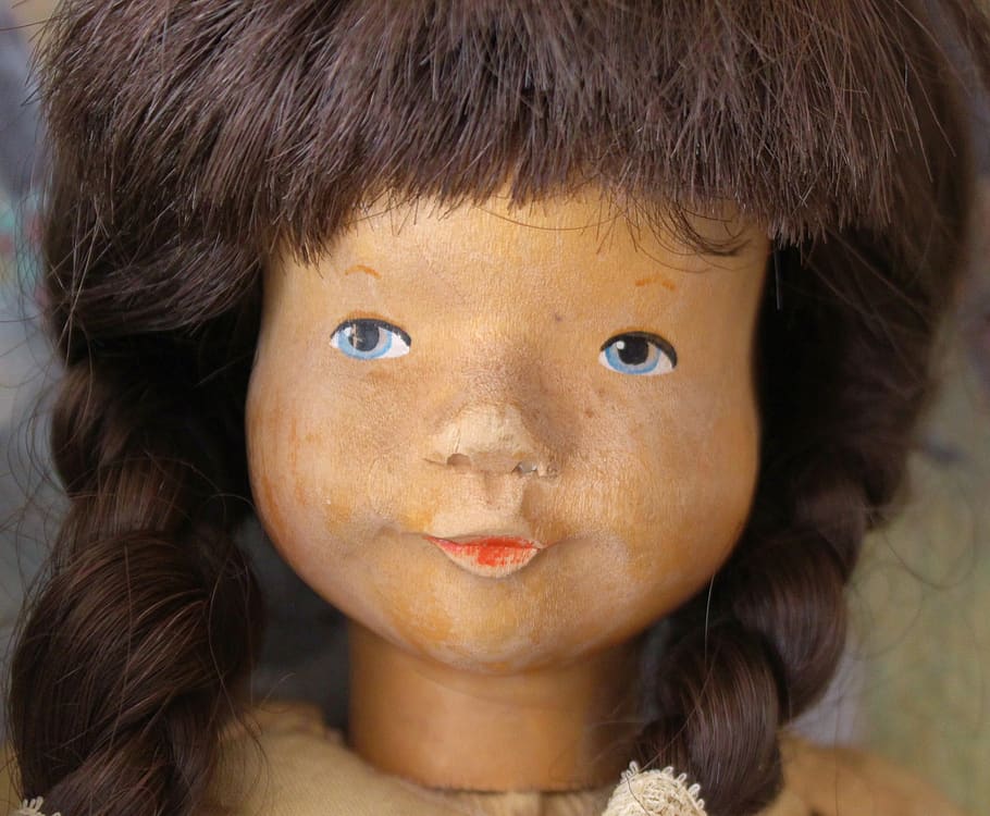 doll, face, old, vintage, wood carving, portrait, toys, puppet show, figure, doll face