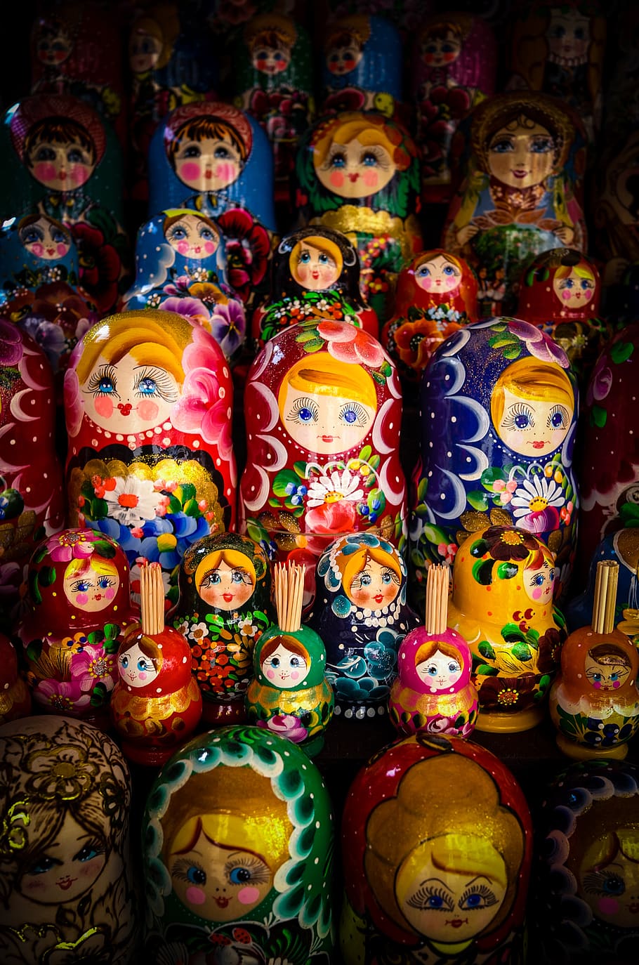 matryoshka, Rusia, suvenir, ukraine, mainan, matroschka, tradisional, boneka, budaya, babuschka