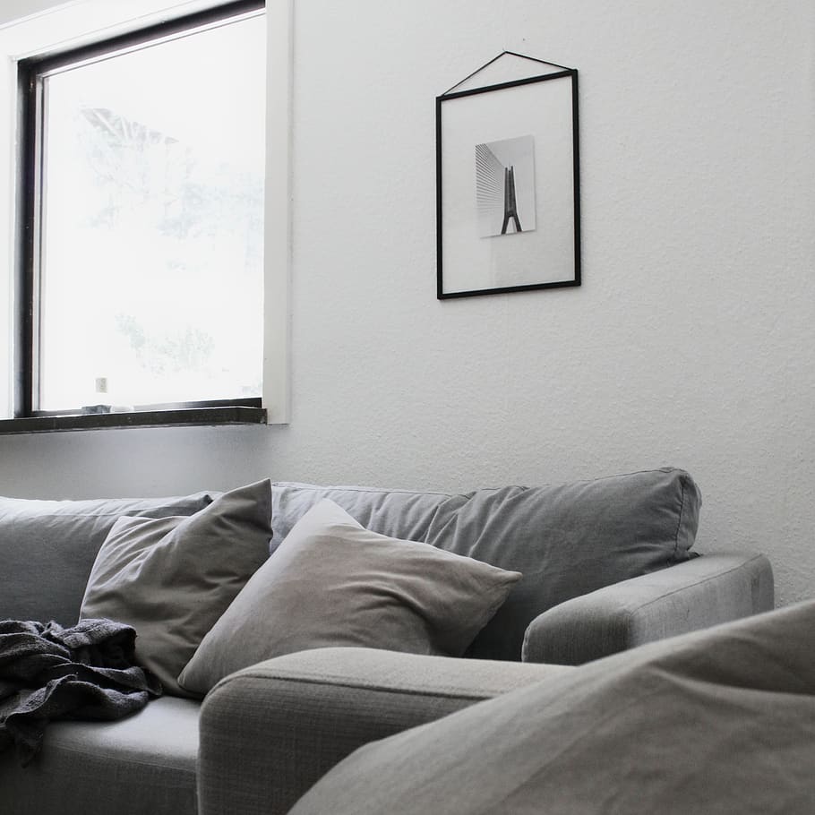 sala de estar, sofá, travesseiros, casa, interior, o quarto, mobília, mesa, design de interiores, janela
