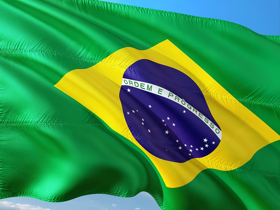 brazil flag, international, flag, brazil, green color, patriotism, environment, multi colored, textile, close-up