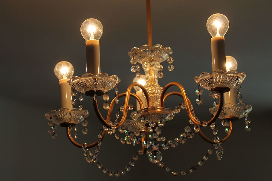 crystal chandelier, chandelier, light bulb, gloss, crystal chandeliers, light, hanging lamp, ceiling lamp, lamp, antique