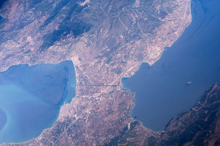 isthmus, corinth, space, Isthmus of Corinth, Greece, photos, geography, public domain, topography, nature