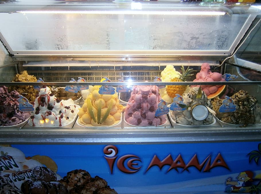 ice cream, scoops, colors, pastel, sweet, food, food and drink, store ...