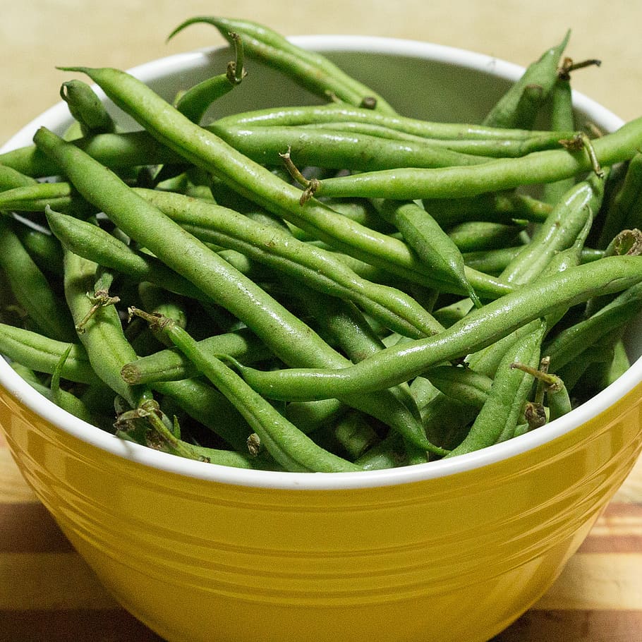 green, string beans, yellow, ceramic, bowl, green beans, vegetable, food, healthy, fresh