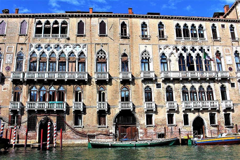 建物, 横, ヴェネツィア運河, ヴェネツィア, イタリア, 建築, 宮殿, 世界, 魅力, 古い
