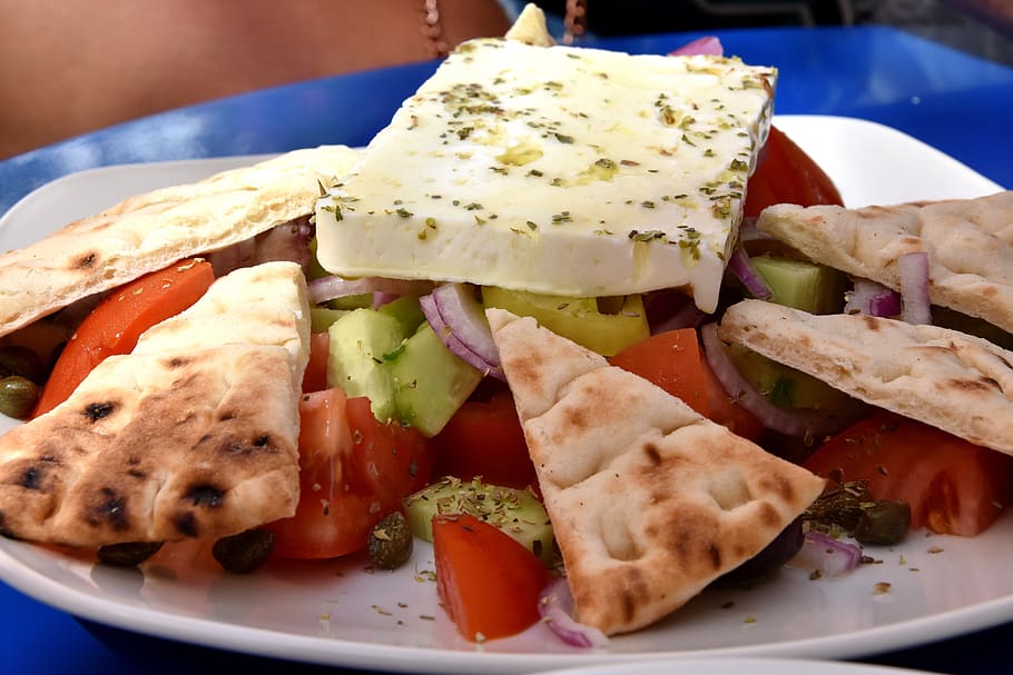 salad, Yunani, makanan, makan, feta, lezat, sehat, biaya, segar, Laut Tengah