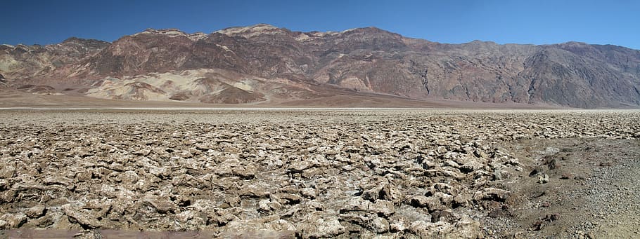 fotografía de paisaje, seco, montaña, valle de la muerte, california, bajo, desierto, nacional, parque, roca