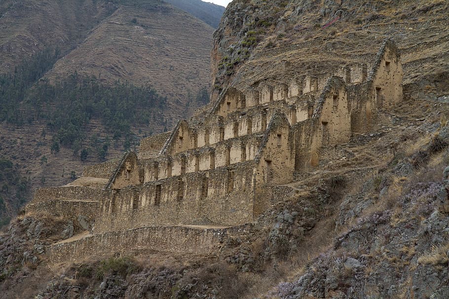 Peru, Ollantaytambo, Inca, Ruins, Ancient, inca ruins, mountain, archaeological, history, travel destinations