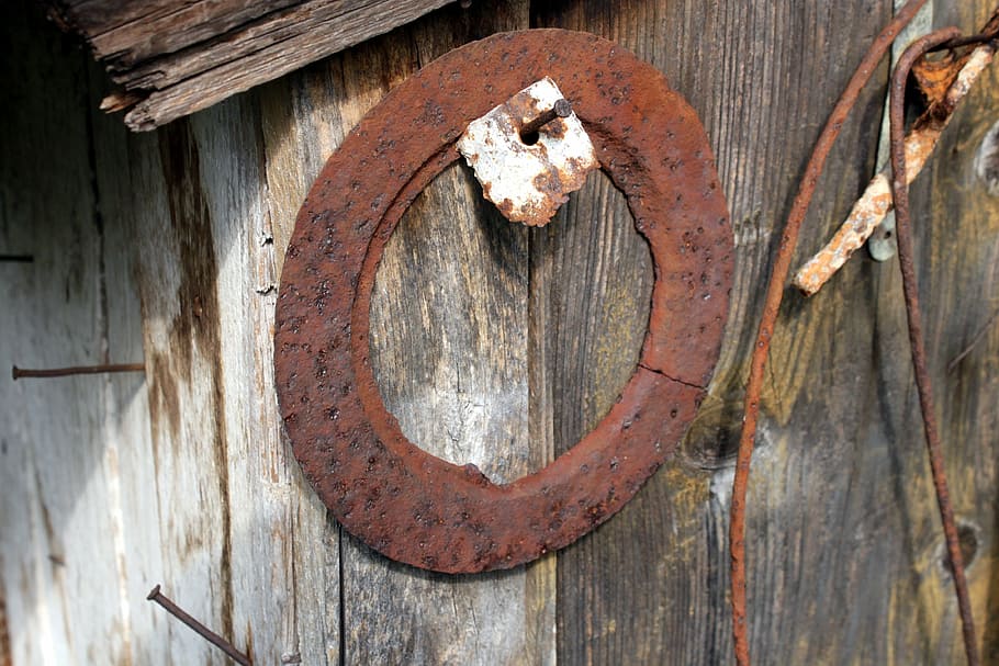 antique, metal, old, rusty, things, time, household, objects, wood - material, day