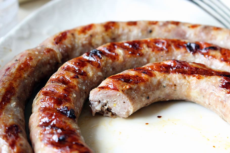 meat roll, sausage, barbecue, grilling, meat, kitchen, food, food and drink, indoors, ready-to-eat