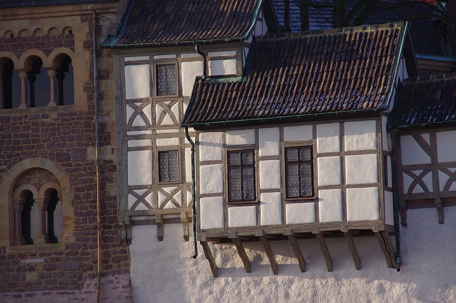 wartburg castle, castle, knight's castle, middle ages, germany, landmark, sublime, light and shadow, truss, architecture