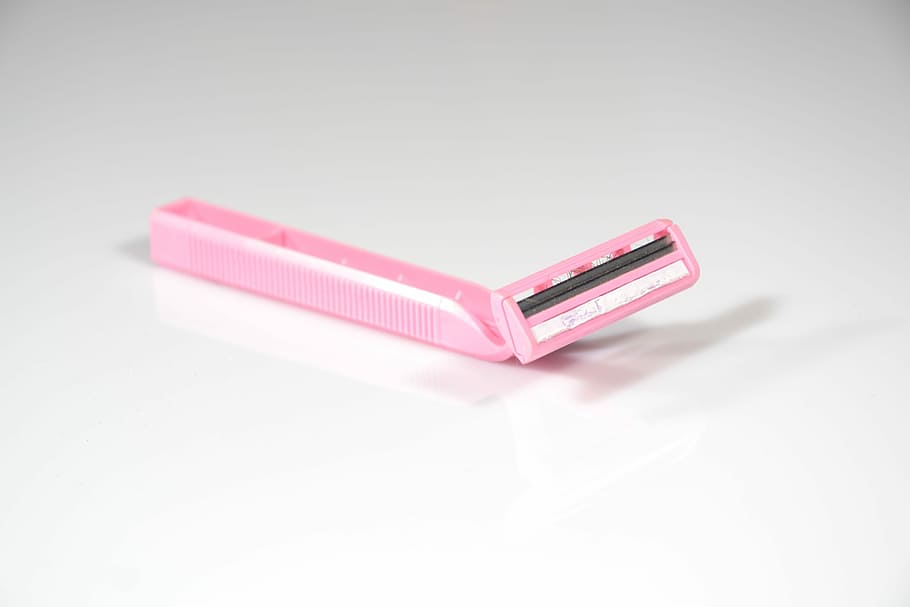 pink, white, surface, Shave, Shaver, Razor Blade, shaving, single object, studio shot, white background