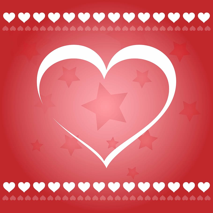 red, white, heart, star wallpaper, postcard, banner, holiday, love, design, sweethearts